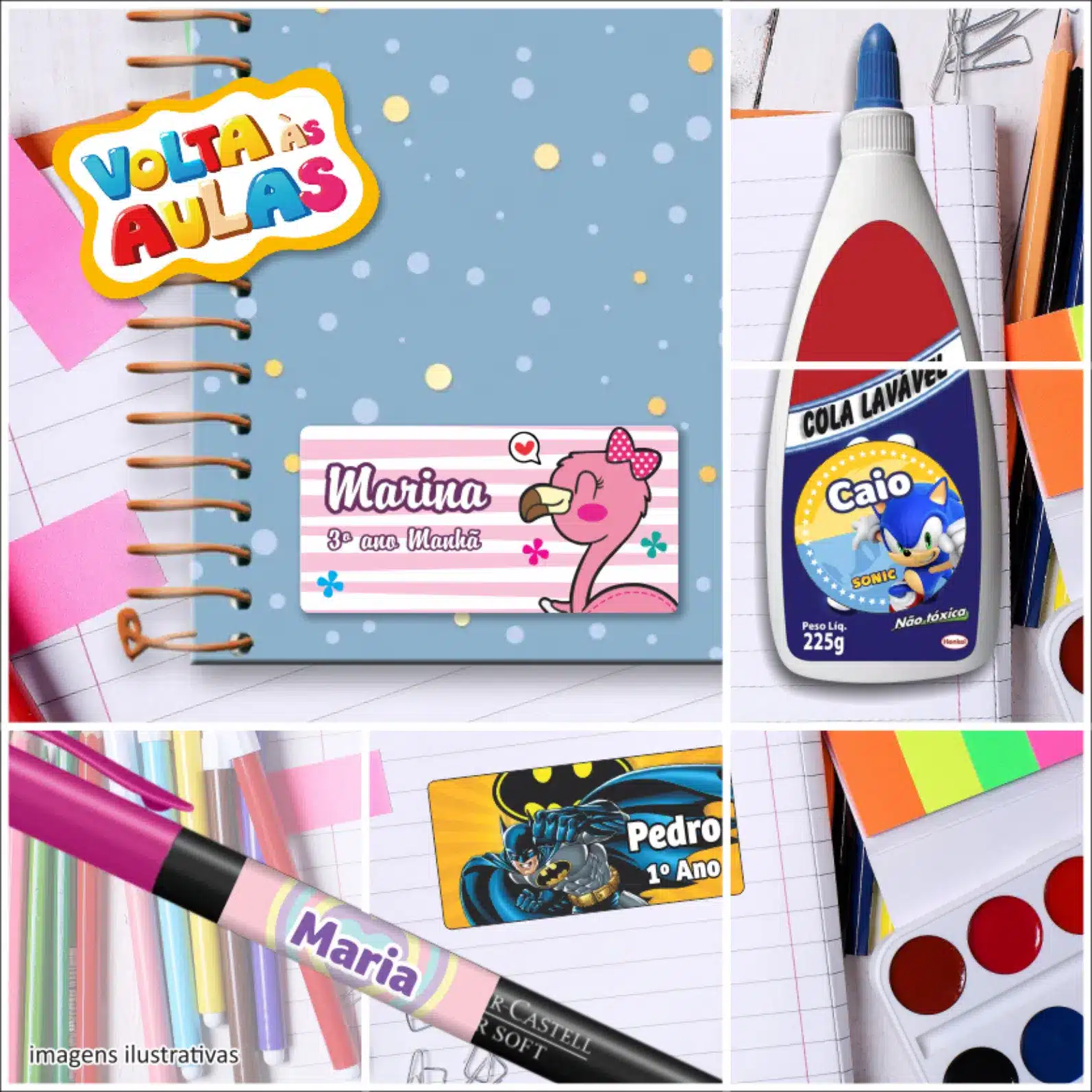 Como colar etiqueta escolar